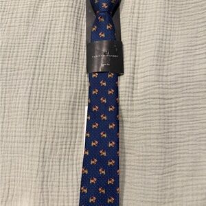 Boy’s Tommy Hilfiger Blue Zipper Tie with Orange Pattern